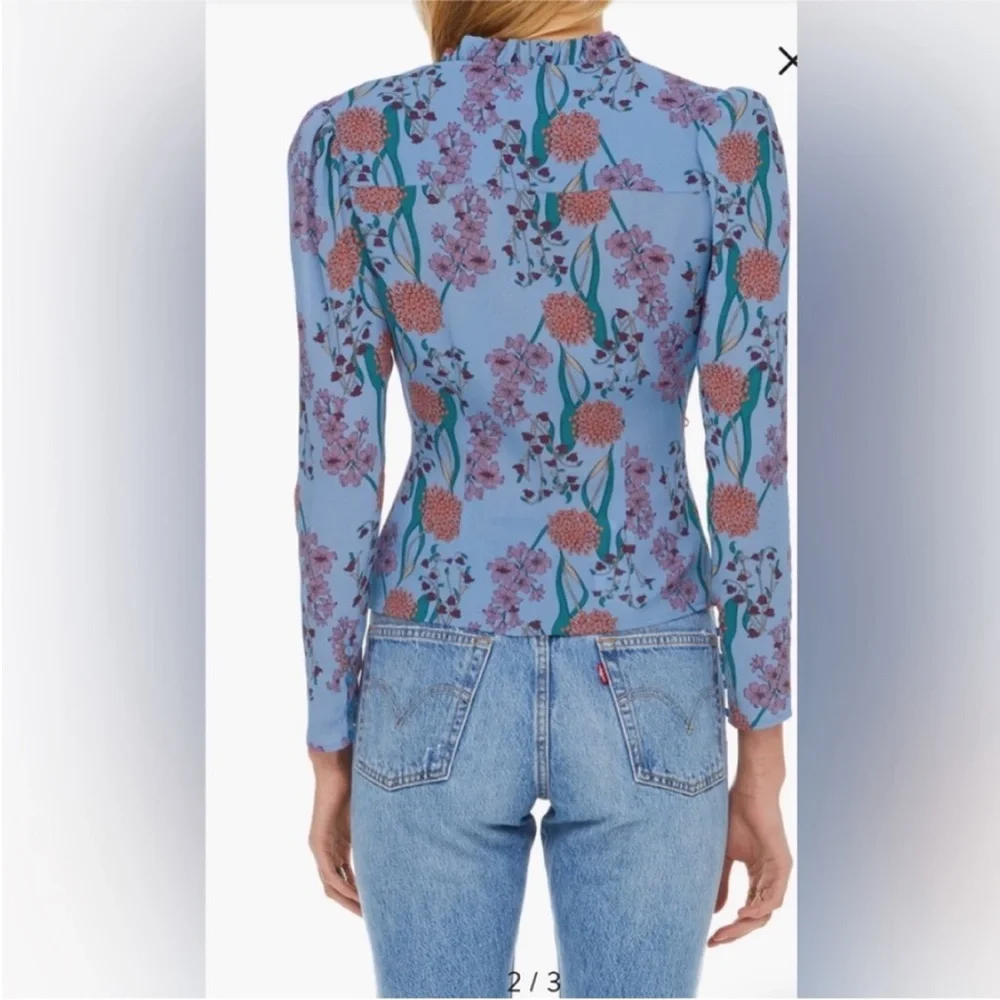 ASTR The Label Faade Wrap Top Shirt Floral Blouse size Small - Picture 3 of 16